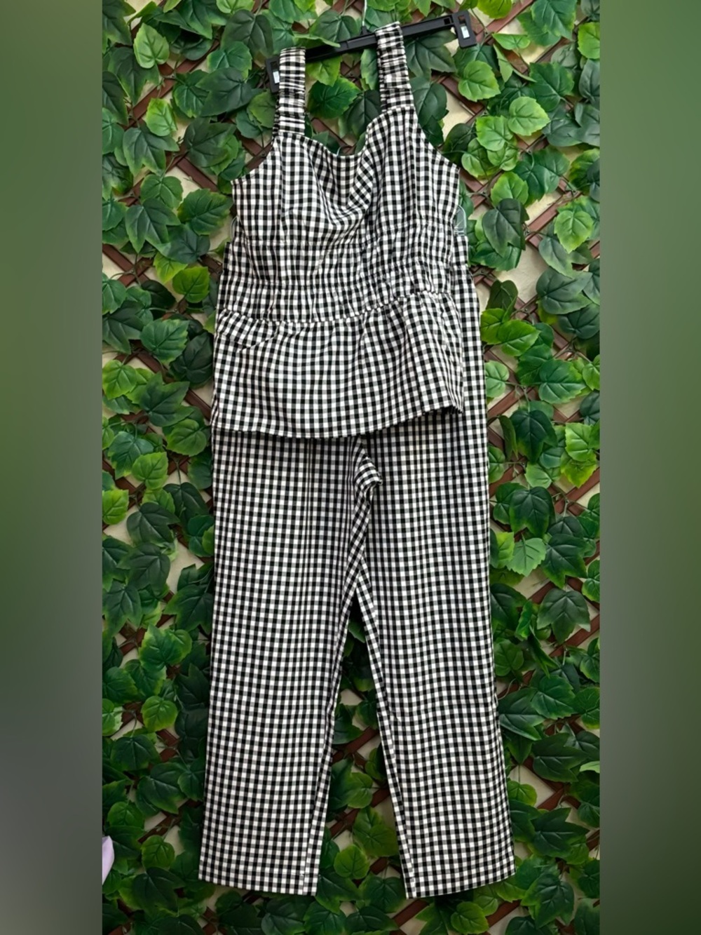 607 WOMENS LARGE 2 PIECE CHECKERED PANT SET BY KATE & MALLORY - Picture 2 of 2